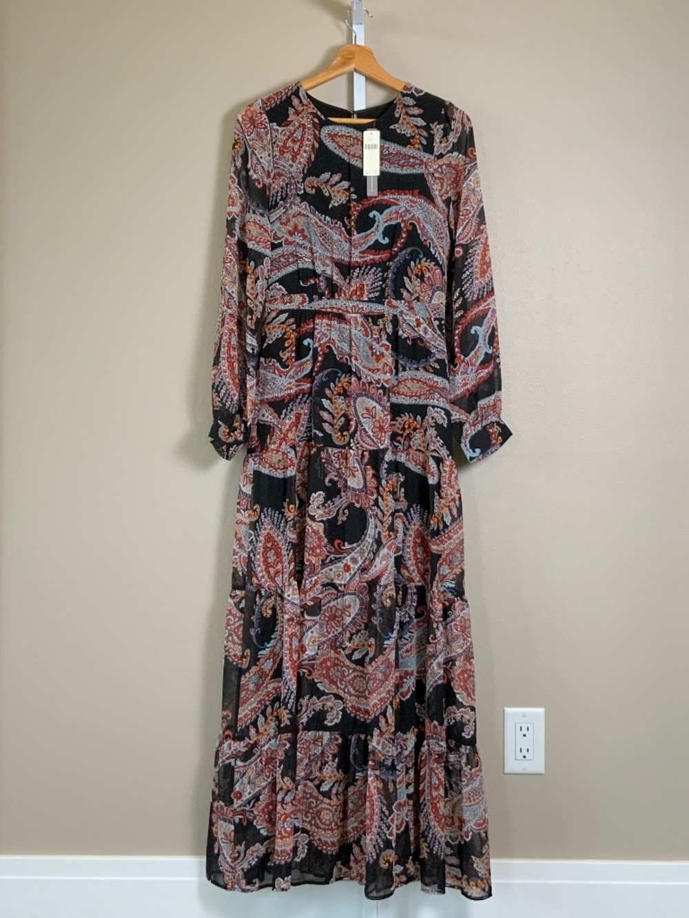 Anthropologie Paisley Long Sleeve Maxi Dress - Picture 5 of 16
